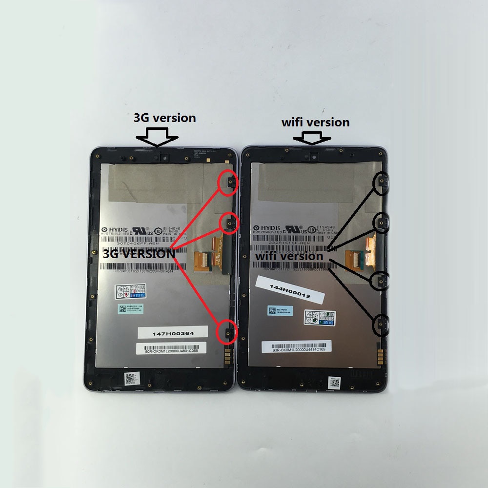 Cadre d'assemblage de numériseur en verre d'écran tactile d'affichage à cristaux liquides pour ASUS Google nexus 7 1st Gen nexus 7 ME370 ME370T ME370TG nexus 7c