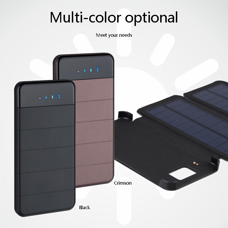 30000mah Folding Solar Charger Power Bank Solar Panel Sunpower Battery Outdoors External Solar Battery Pack for Iphone Samsung