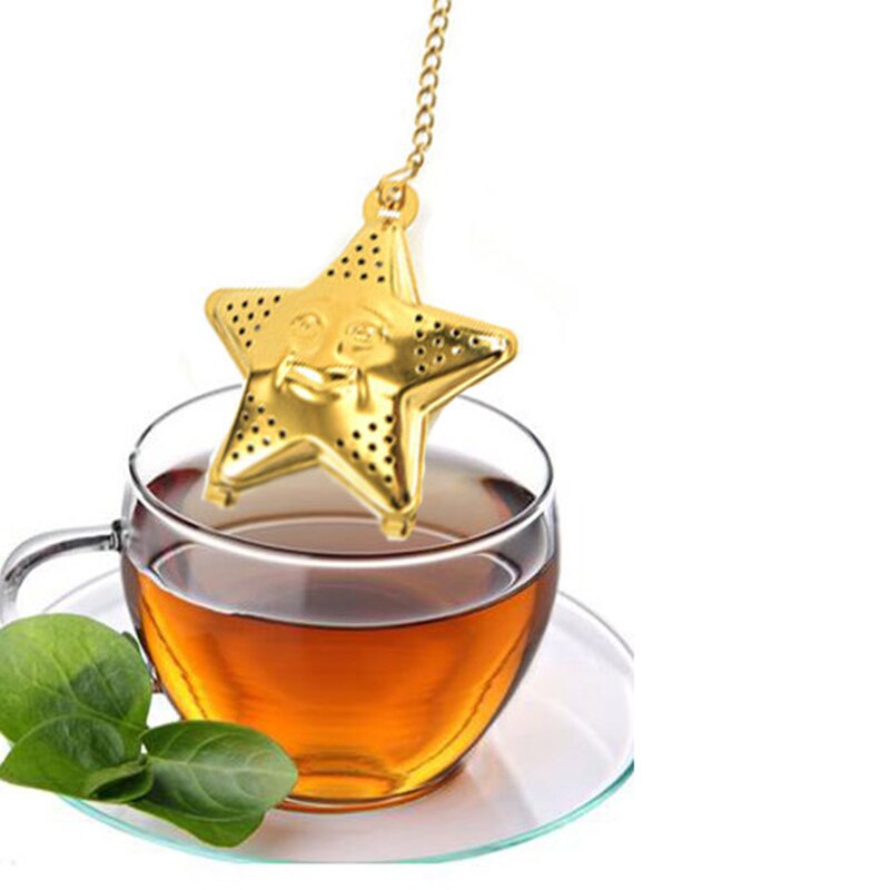 Star Shaped Tea Mesh Infuser Colorful Stainless Steel Tea Strainer Spice Filter For Kitchen Tools Accessories PAK5