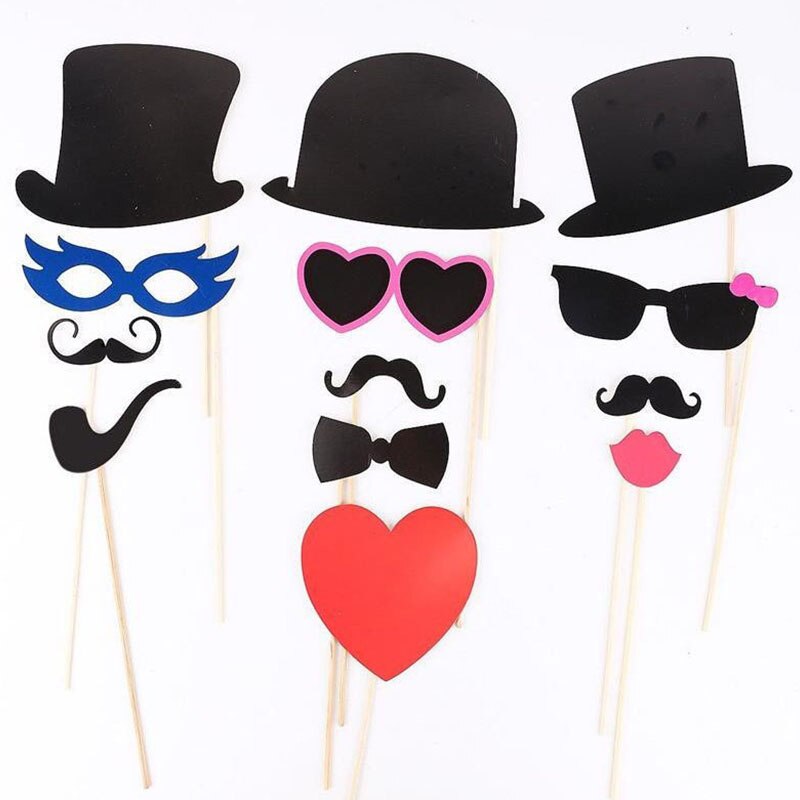 44 Stks Grappige Grote Hoeden Little Snor Photobooth Props Bruiloft Benodigdheden Verjaardag Decoratie Partij Speelgoed