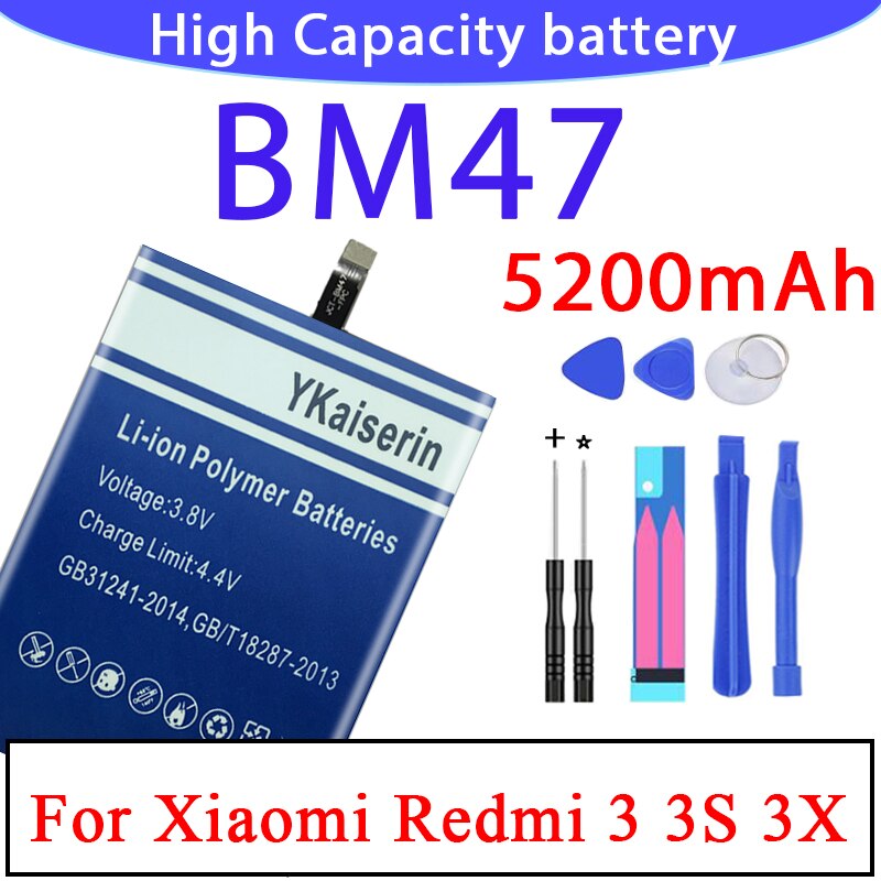 Hoge Capaciteit BM47 BM4A BN30 BN34 BN35 BN40 BN42 BN44 Batterij Voor Xiaomi Redmi 4 6 Pro 3 3S 4X 4A 5A 5 Plus 2 Bateria BM41: BM47