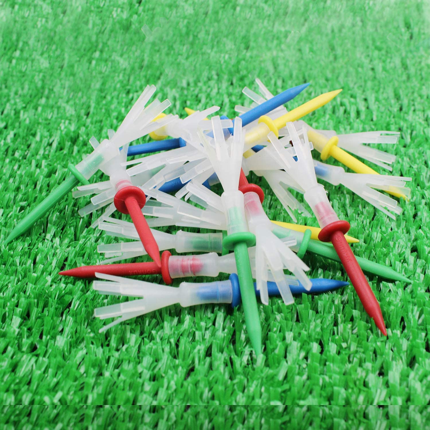CRESTGOLF Multi Color Plastic Golf Tees 3-1/4 Inches Golf Tees 3.25'' Tee 4 Yards Gonkux Golf Accessories 12pcs/Lot