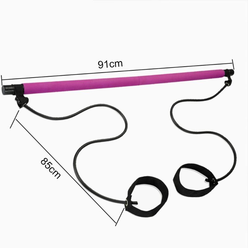 Multi-functional Yoga Pull Rods Portable Gym Pilates Bar with Resistance Band for Chest-expanding Fitness Workout