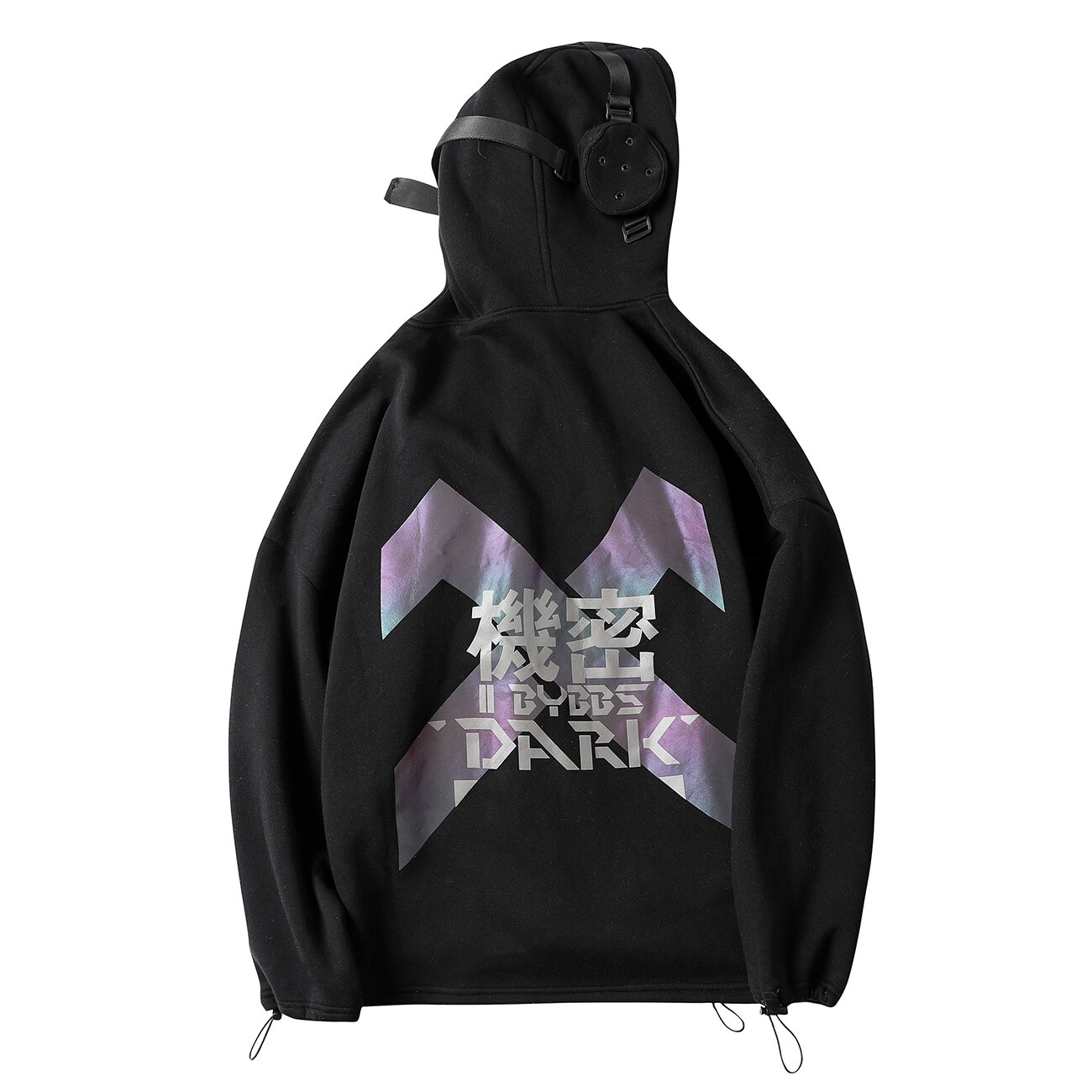 11 BYBB'S DARK Reflective Harajuku Hoodie Men Hip Hop Streetwear Hoodie Sweatshirt Man Astronaut Fleece Cotton Tops Pullovers