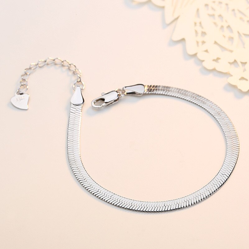 100% 925 Sterling Zilver Snake Chain Ladies'bracelets Vrouwen Sieraden Vrouwelijke Armband Meisje Goedkope