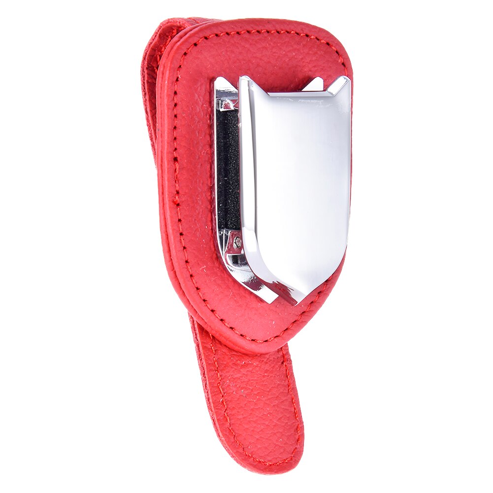 Car Visor Sunglasses Holder Spring Glasses Leather Holder Universal Goggle First Layer Mounted With Ticket Card Clip