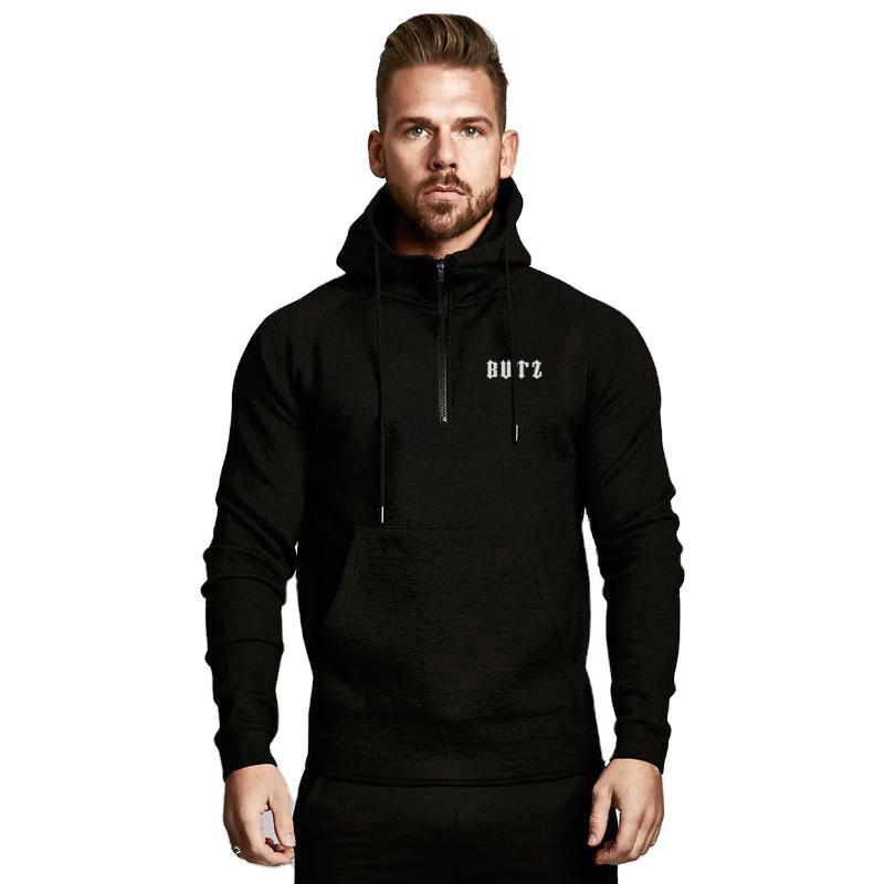 Moletom com capuz para homens, outono e inverno, estampa de letra, fitness, esporte, lazer, casaco com capuz