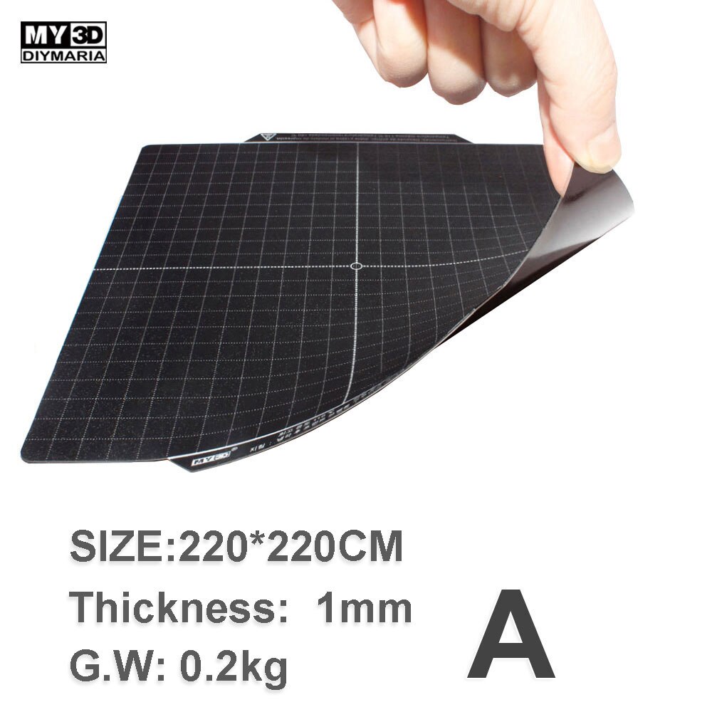 Upgrade Magnetic Steel Sheet Base soft Magnetic Surface Plate post for 3D Printer Bed Print Tape Heatbed Sticker Non PEI: A