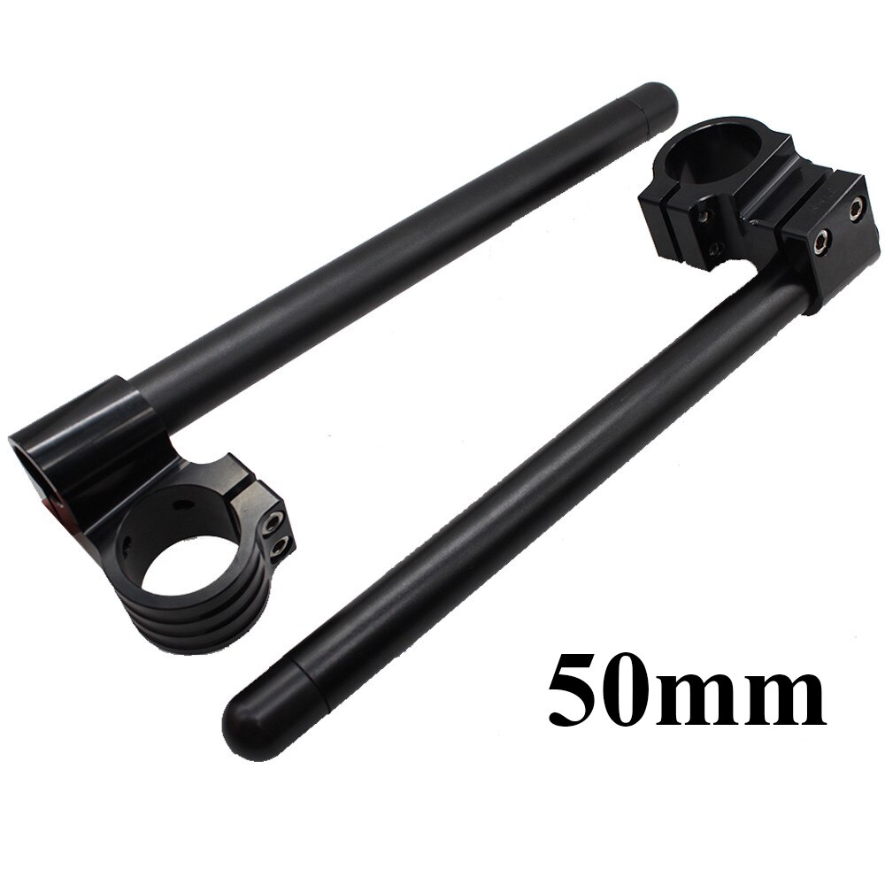 Universal 50mm Motorcycle CNC Handlebar Raised Riser Clipon Clip On Clip-ons Fork Handle Bar Clamp Aluminum Adjustable Set: complete set