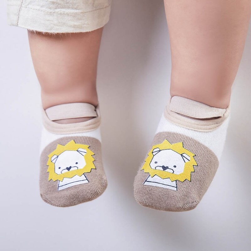Chaussettes bébé avec bande élastique coton bébé enfant en bas âge anti-dérapant chaussettes de sol mignon dessin animé infantile anti-dérapant chaussettes bébé fille garçon chaussettes