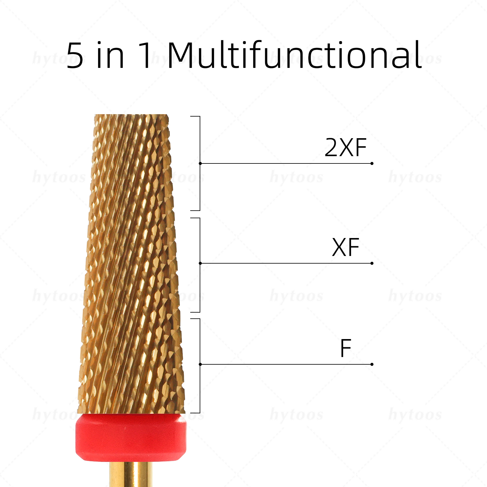 HYTOOS 5 en 1 brocas para uñas 16mm punta de carburo cónico superior plano quitar herramienta de Gel taladros eléctricos archivo accesorios de manicura