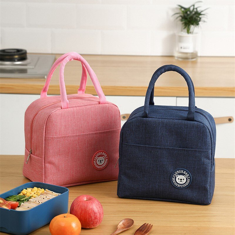 PatPat Functional Pattern Waterproof Lunch Box Portable Insulated Canvas Lunch Bag Food Picnic Lunch Bag Kids Women
