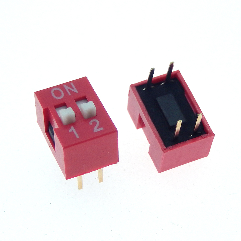 10PCS Slide Type Switch Module 1 2 3 4 5 6 7 8 9 10 12 Bit 2.54mm Position Way DIP Red Pitch Toggle Switch Red Snap Switch: Red