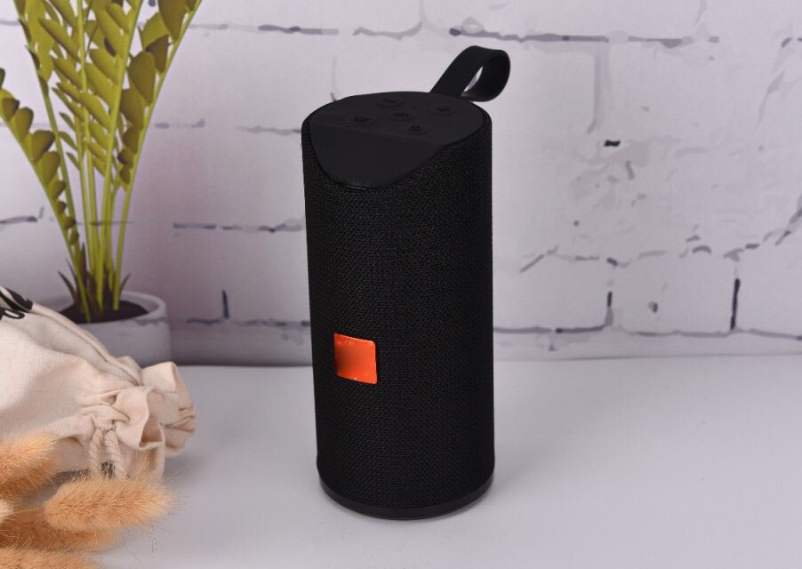 Bluetooth Speaker Portable Outdoor Loudspeaker Wireless Mini Column 3D 10W Stereo Music Surround Support FM TFCard Bass Box: BLACK