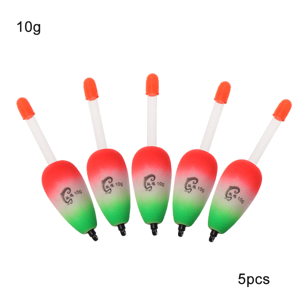 Ensemble de 5 pièces de flottaison en mousse EVA, boule de pêche lumineuse, Bobber, 10g/15g/20g/30g/40g/50g/80g/90g/100g: 10g