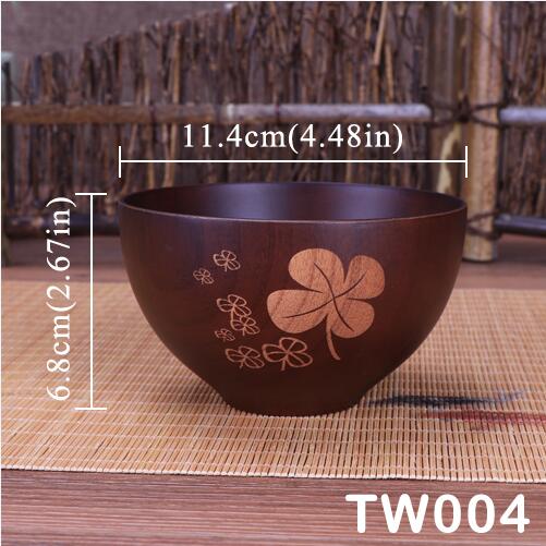 Gran Tazón de sopa de azufaifa de madera hecho a mano contenedores de comida saludable platos de cena tradicionales estilo japonés Bassie Vintage: 114mmTW004