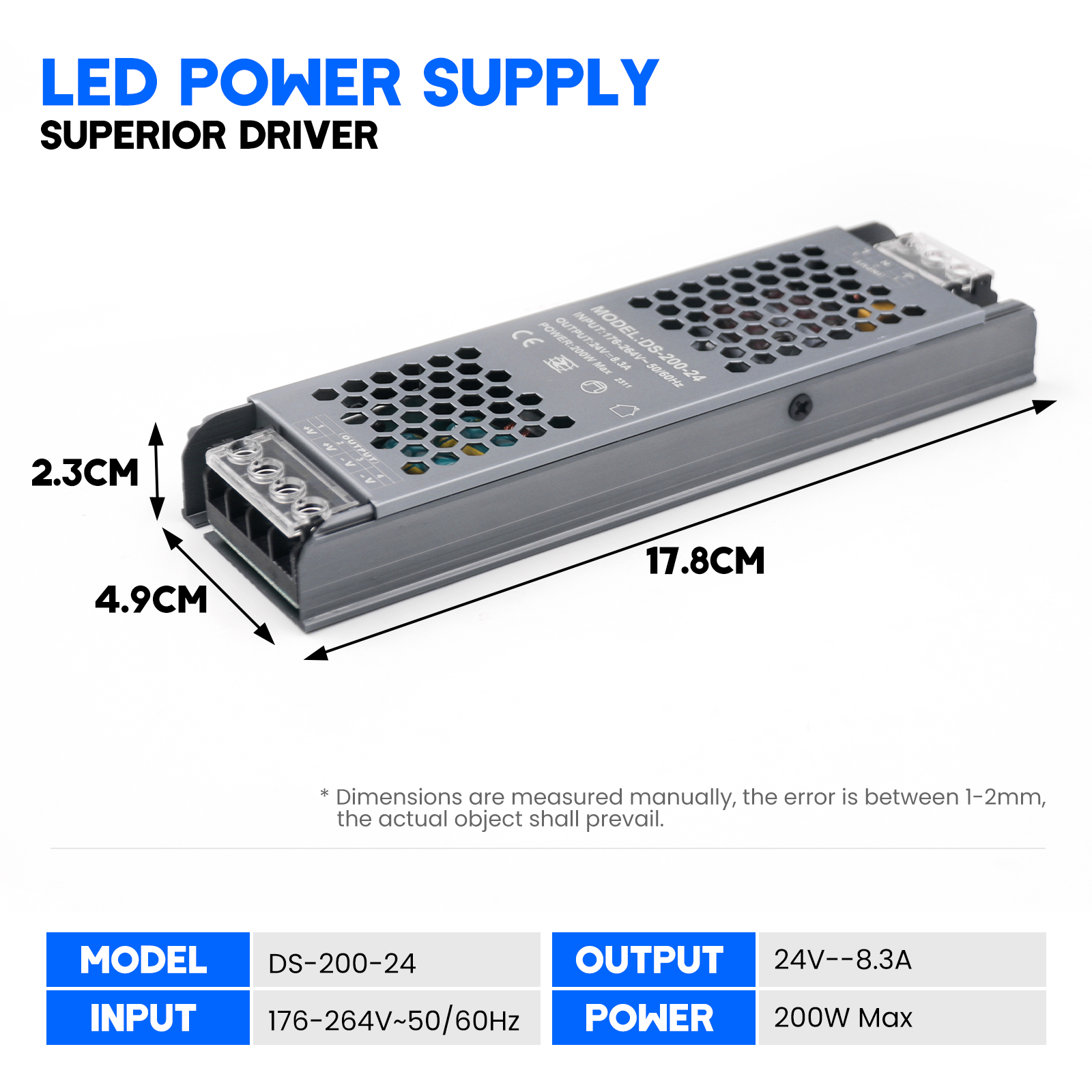 12 Volt Power Supply Lighting Transformer AC180-250V To DC 12V 24V Power Source Adapter For Led Strip 60W-400W LED Driver: Ivory