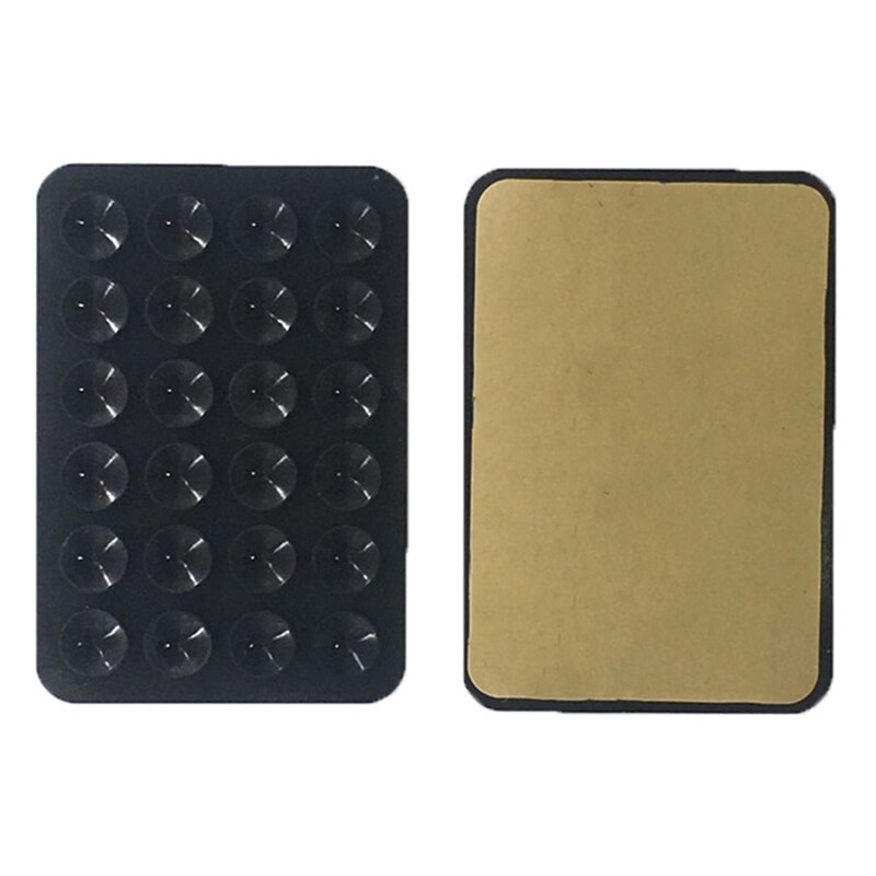 Mobiele Telefoon Diy Siliconen Sucker Pad Backed 3M Sticker Zuignap Voor Mobiele Telefoon Lijm Siliconen Sucker Pad Voor vaste: Black