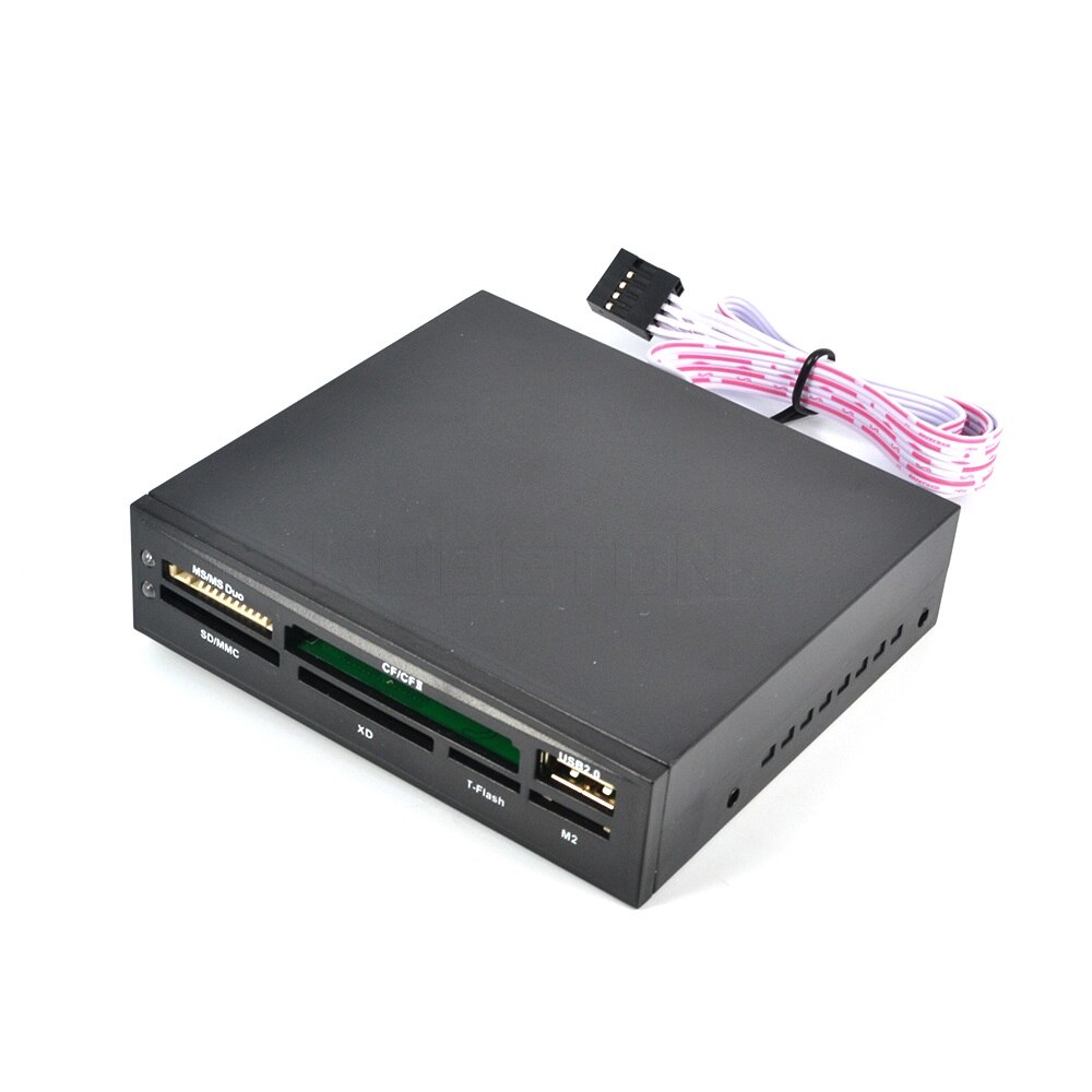 All In 1 Internal Card Reader USB 2.0 3.5" Floopy Bay Front Panel SDHC Micro SD MMC CF XD TF Flash Memory Card Reader