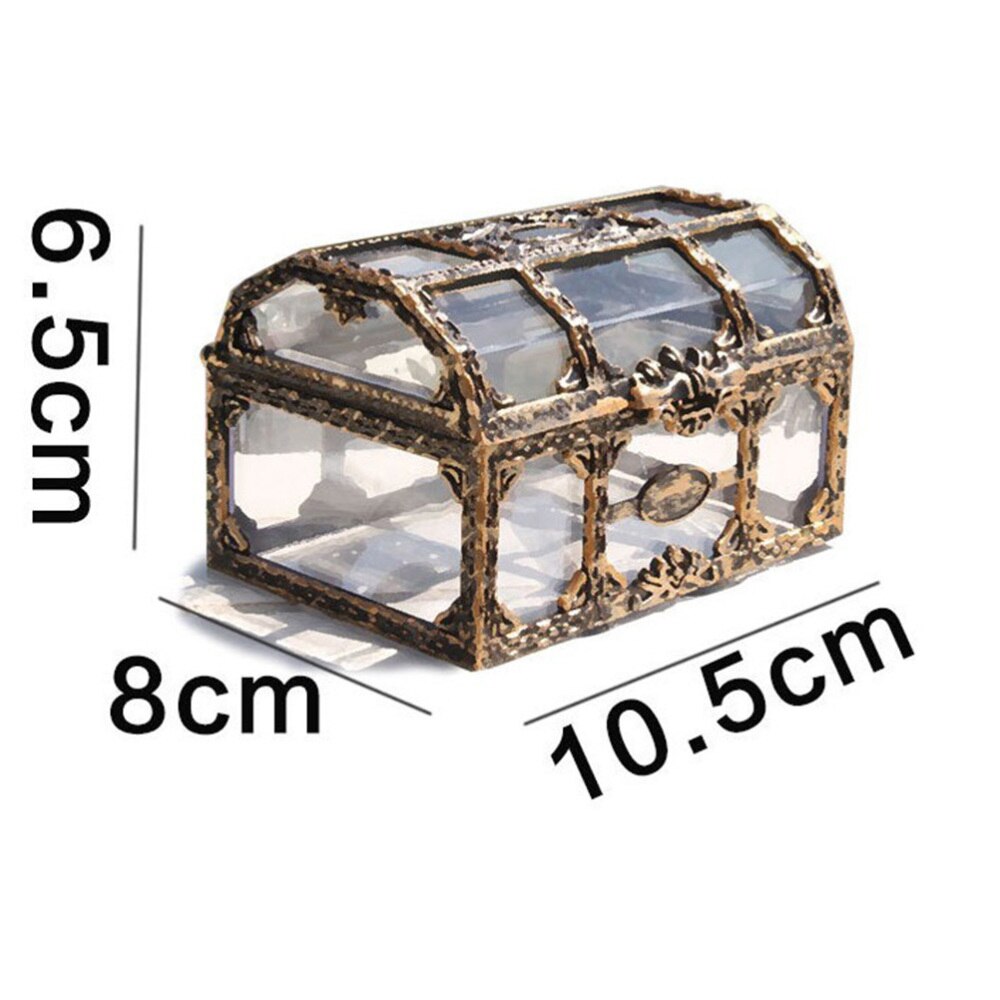 2 Stuks Transparant Piraat Schatkist Crystal Jewelry Box Organizer Trinket Aandenken Schat Borst