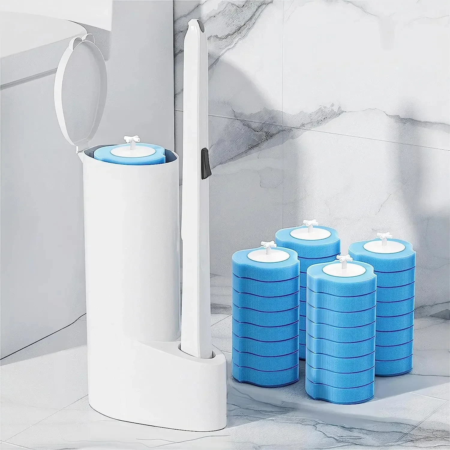 Einweg-Toiletten bürste Wand montage multifunktion ale Ersatz kopf Dekontamination Reinigungs werkzeug Home Badezimmer Toilette