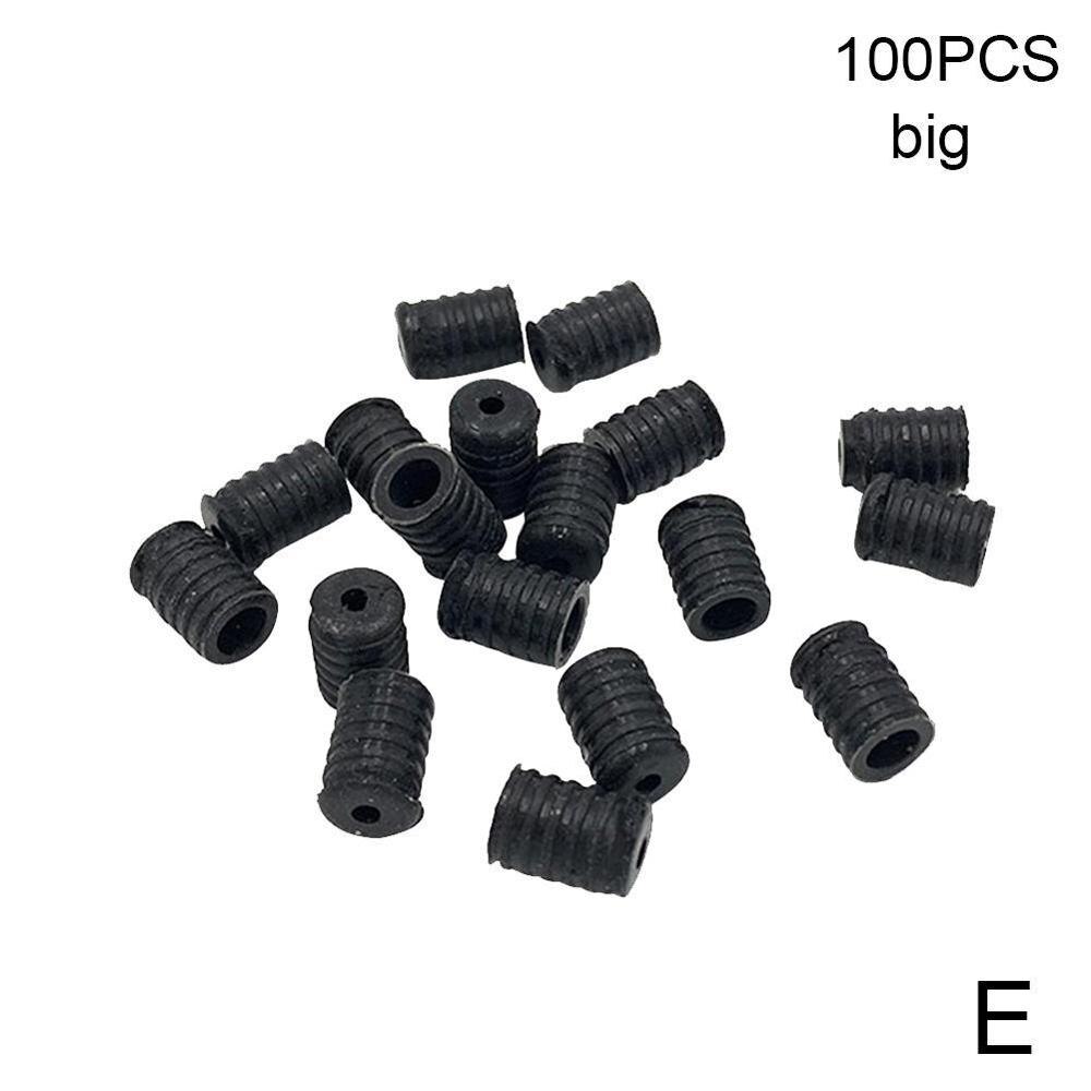 100Pcs 9/10Mm Platte Aanpassing Gesp Kralen Silicagel Bottons Voor Masker Elastische Koord Stopper Touw Slot diy Strap Cord End: big black