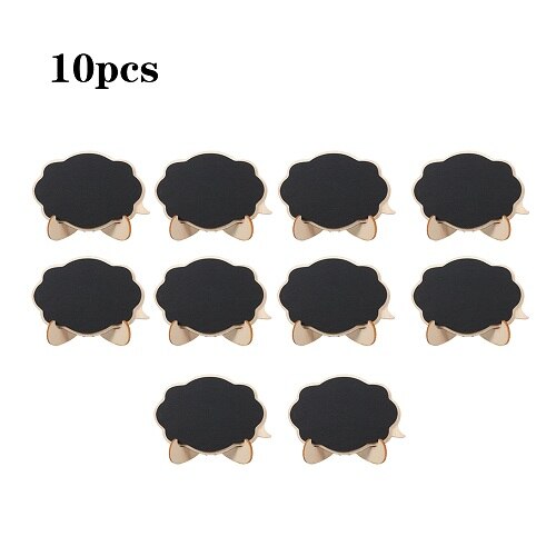 1/10pcs 3D Mini Thicker Black Chalkboards with Easel Stand Wooden Small Message Board Signs for Weddings Party Decoration: 10pcs