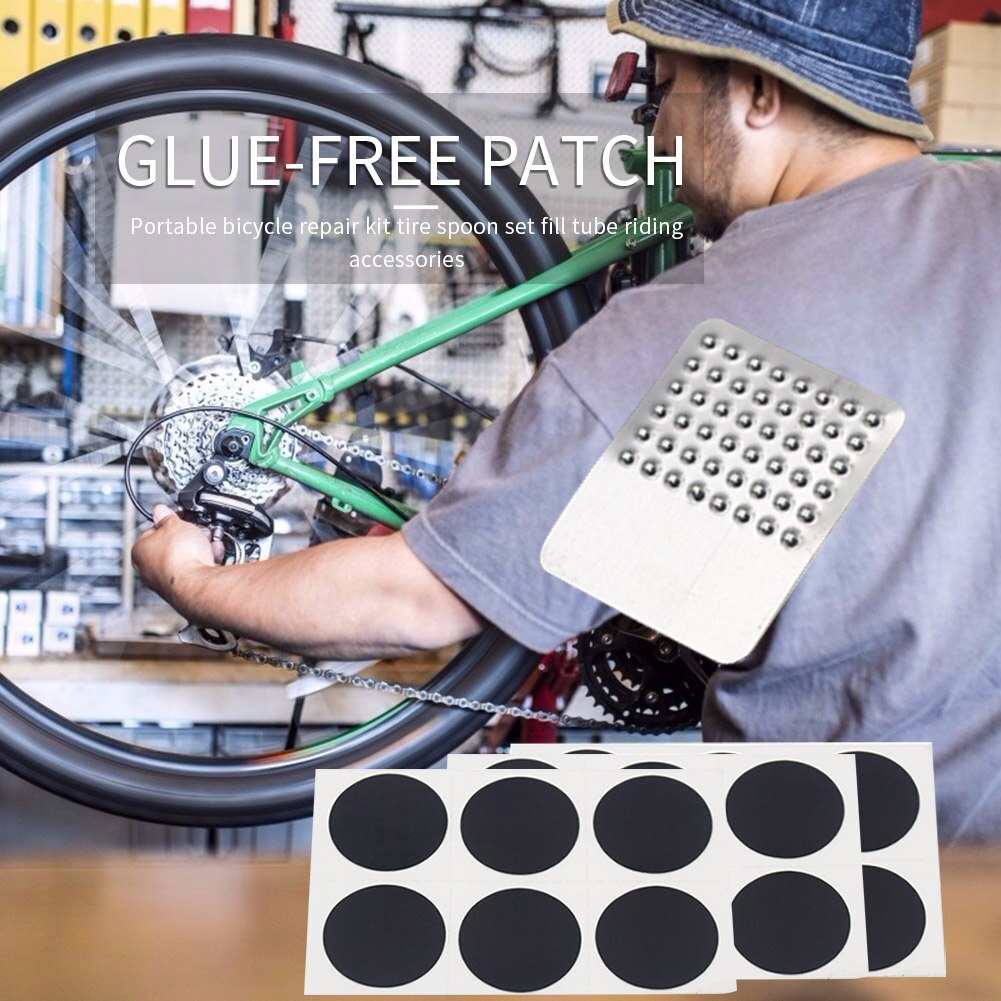 Inner Tube Patches Bike No Glue Bicycle Tire Repair Tools Kit Riding Parts Easily Installation Personal Bicycle Parts