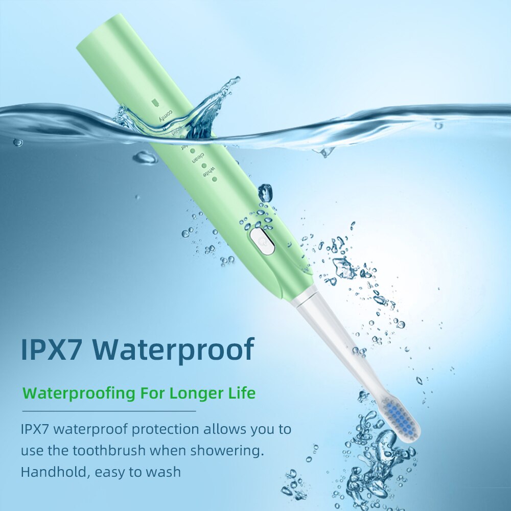 Electric Toothbrush With Two Brush Heads Adult Five-speed USB Rechargeable Teeth Brush Powerful Ultrasonic Electric Toothbrush