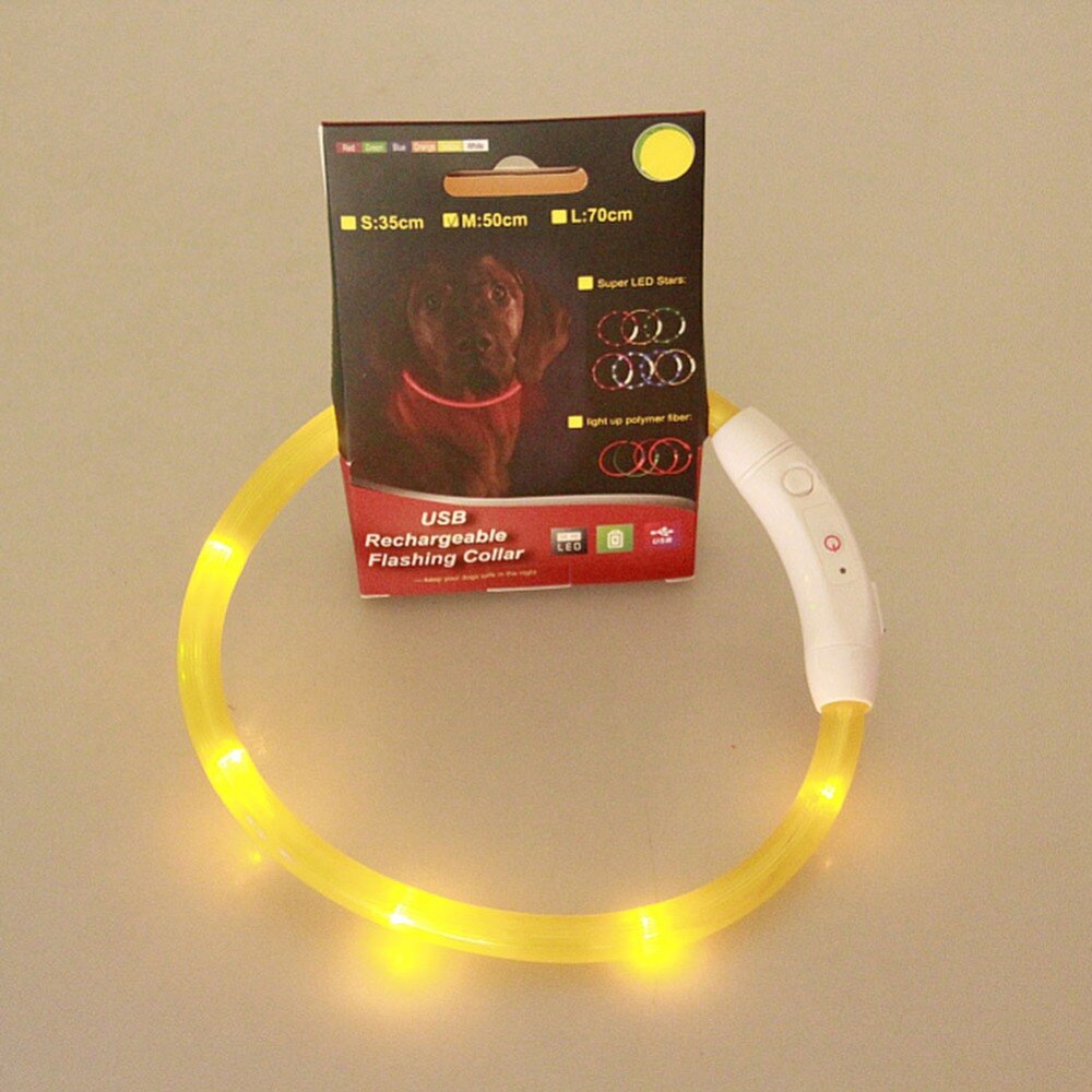 Wiederaufladbare USB LED Blinklicht Band Gürtel Sicherheit Haustier Hund Kragen AA