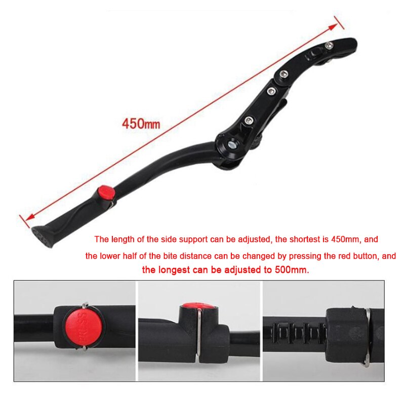 Fiets fietsstandaard standaard racefiets parkeren mtb bagagedrager zijstandaard voet verstelbaar fietsaccessoires 24-29 inch