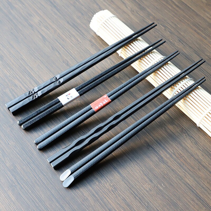 1 par japanske spisepinner glassfiber legering sklisikker sushi matchopchinese gjenbrukbare spisepinner