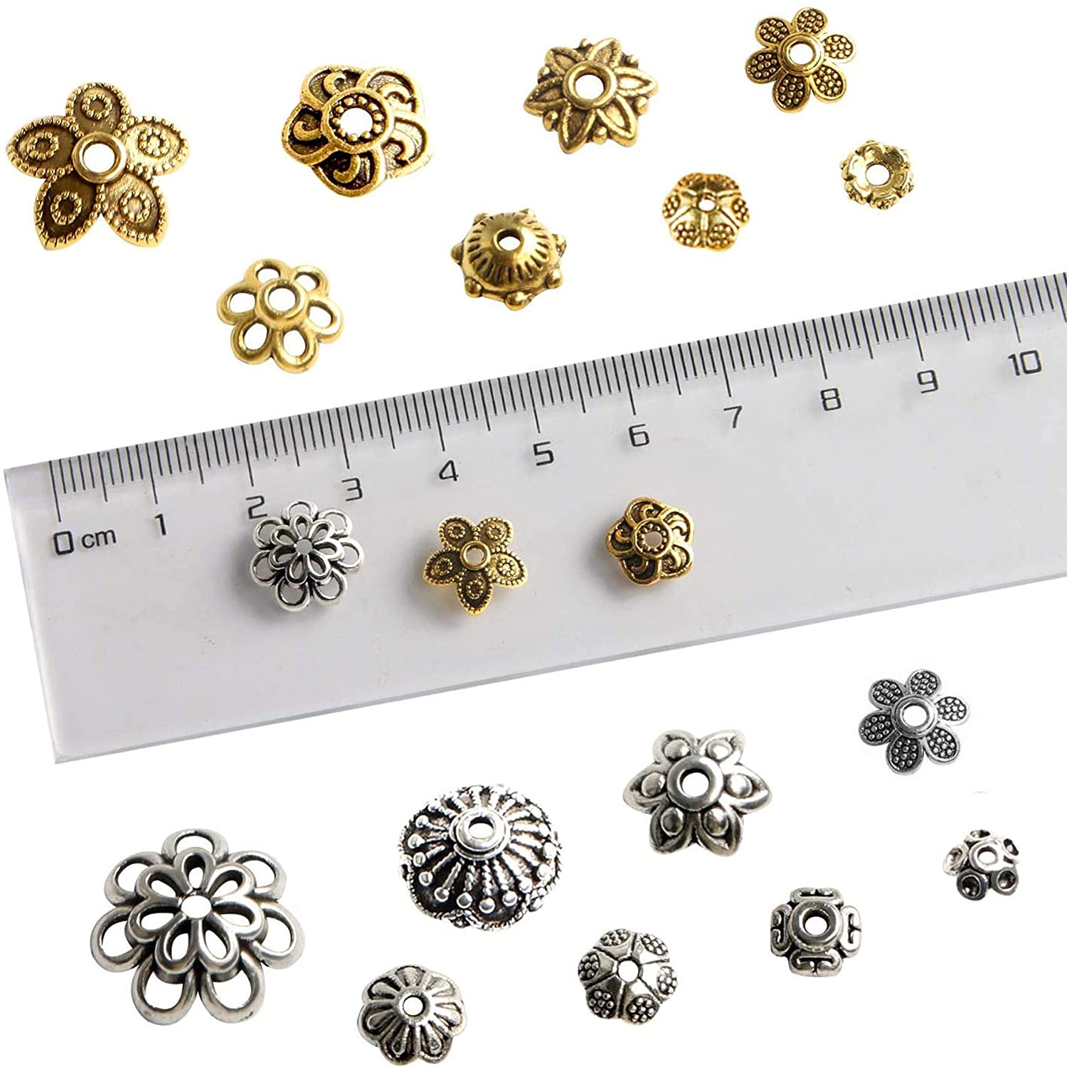 Bouchons de perles de couleur argent tibétain, or Antique, embouts de fleurs, couture pour la fabrication de bijoux, accessoires de bricolage