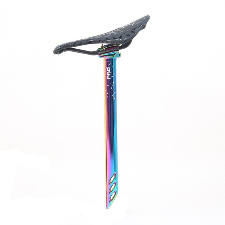 Tige de selle de vélo pleine CNC colorée DH XC vtt vélo de route tige de selle 27.2/30.8/31.6mm * 380mm VTT tige de selle arc-en-ciel