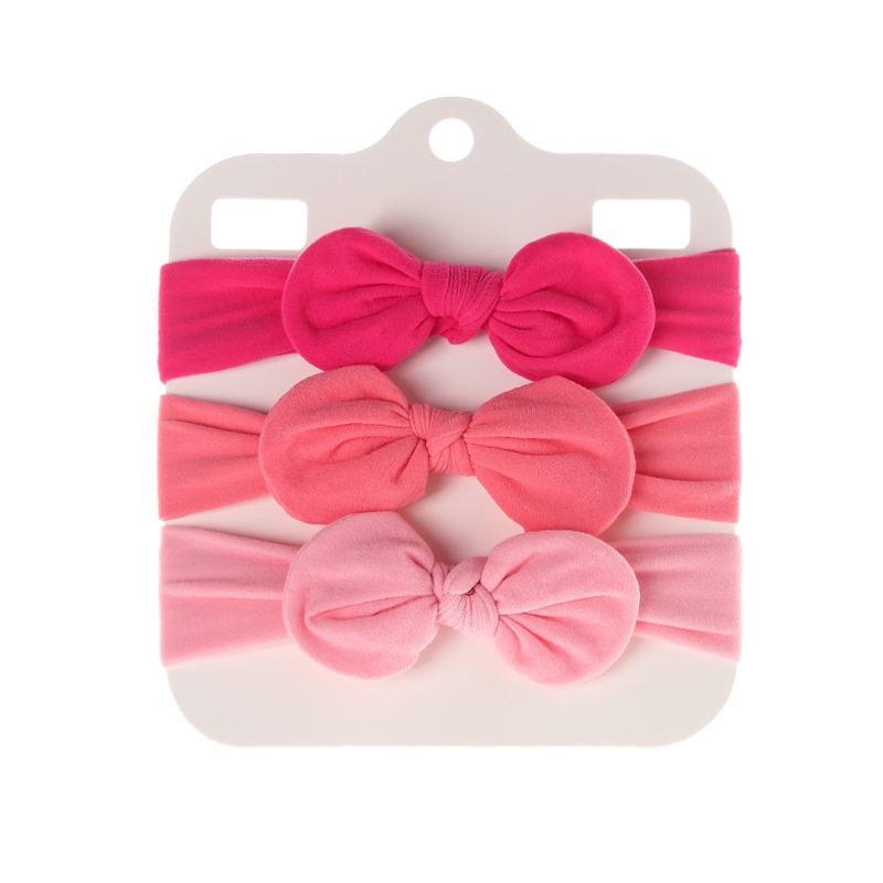 Diademas con lazo de nailon suave para niña, cintas elásticas de Color sólido para el pelo con lazo, accesorios para el cabello para recién nacido, 3 uds.: 4