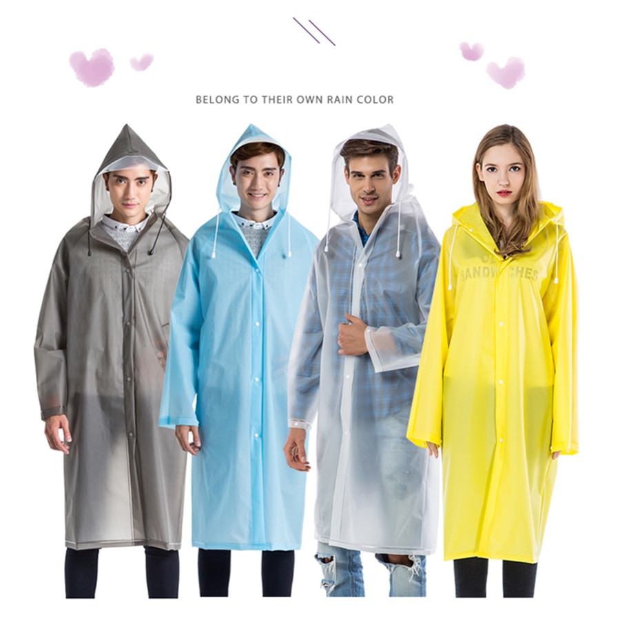 Transparent Rain Coat Female Long Waterproof Jacket Poncho Female Rain Cover Chuva Jacket Veste Anti Pluie Rain Gear L