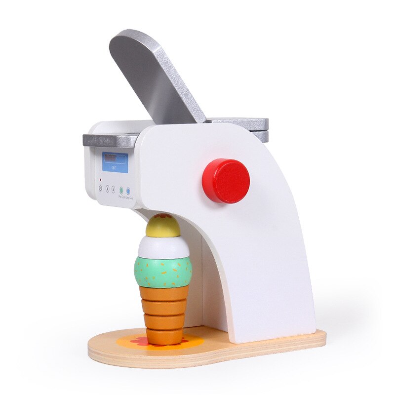 Kids Wooden Pretend Play Sets Pretend Toasters Bread Maker coffee machine game children's toy mixer Kitchen Educational toy: ice cream