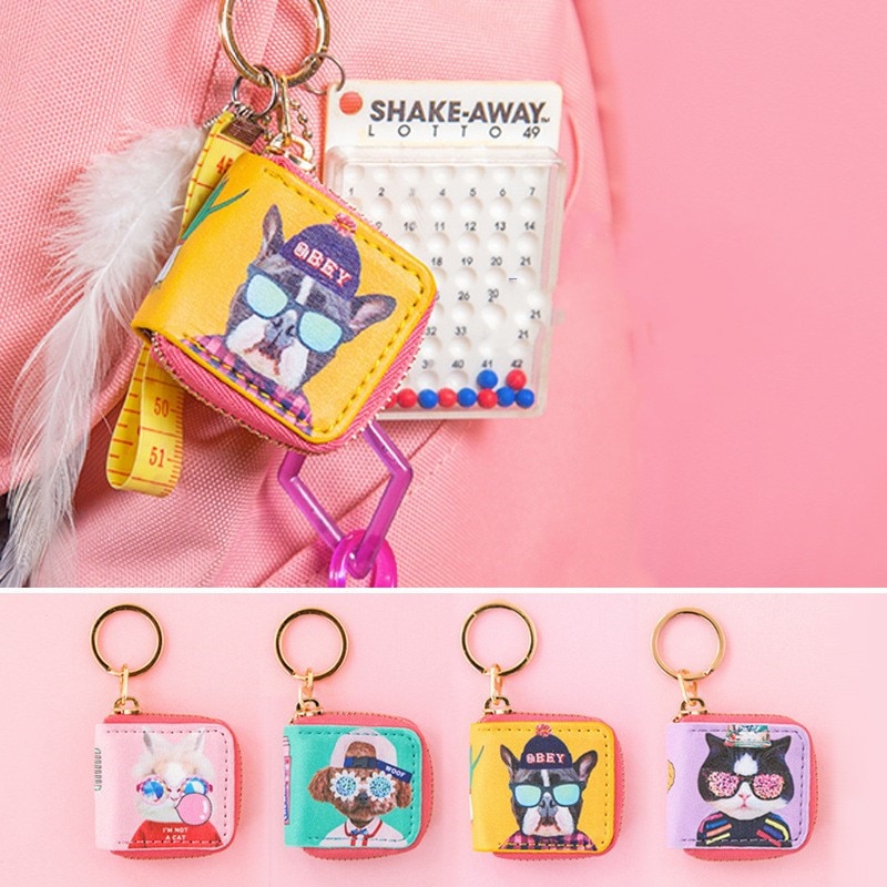 Bentoy Mini Pocket Coin Purse Milkjoy Cartoon Print Key Pendant Girl Wallet Shape Bag Charm Ins Wind Cute Keychain for Toddlers