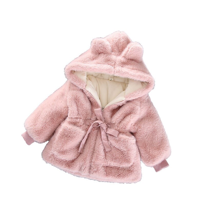 Manteau à capuche en fausse fourrure pour bébé fille de 2 à 7 ans, vêtements léopard à manches longues, manteau et moelleux, belle cape d'extérieur pour enfants