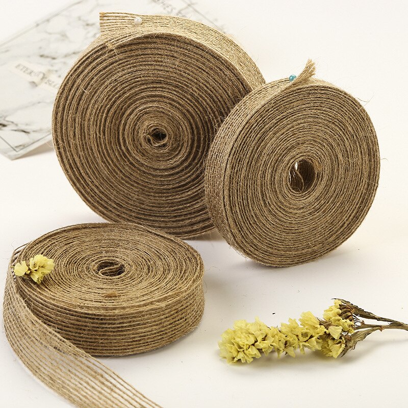 100m Natural Jute Hemp Rope Weaving Webbing Handmade DIY Jewelry Ornament Ribbon Burlap Strip Accessories Bouquet Decoration