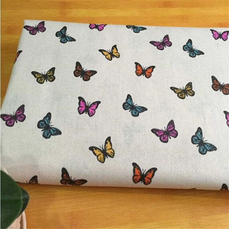 Butterfly Printed Canvas Fabric Cotton Linen Sewing Fabric DIY Patchwork Quilting Material Telas Sewing Cloth For Crafts Textile: 100x150cm