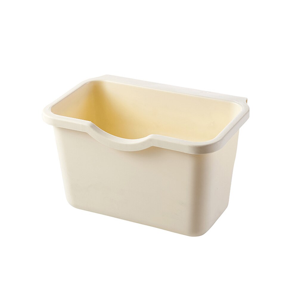 Plast søppel oppbevaringsboks dør bak søppelbokser vanntette søppelbøtte stasjonær søppelcontainer arrangør kjøkkenutstyr: beige