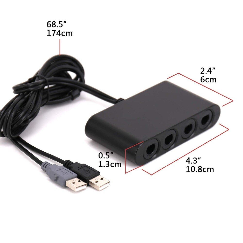 For GameCube Controller Adapter 3 in 1 Controller Adapter For NGC Converter With PC Function For Nintendo WiiU PC Game