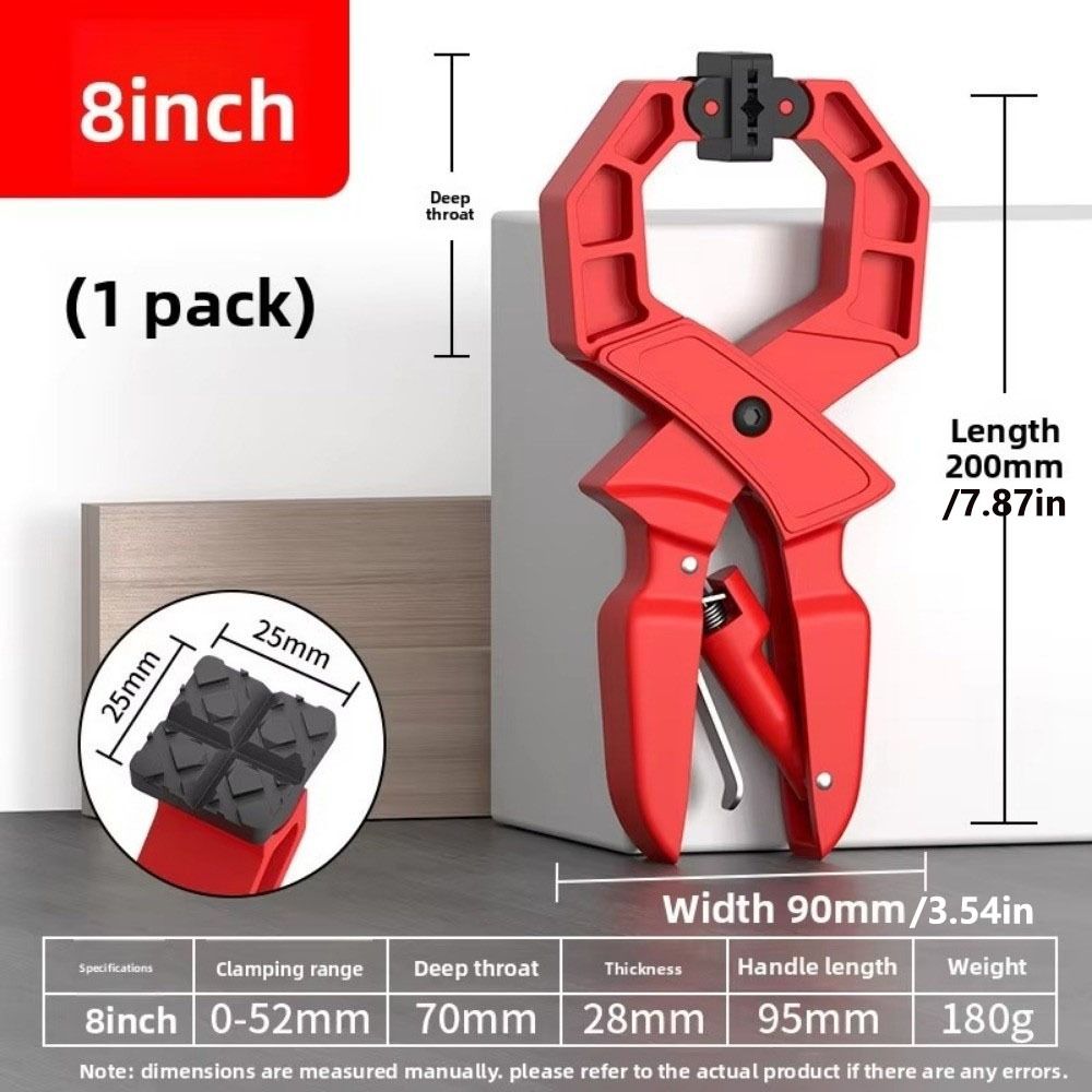 8 in Heavy Duty Spring Clamp Strong Grip Large Fixing Woodworking Clip Plastic Ergonomic Handle Quick Grip Clamp