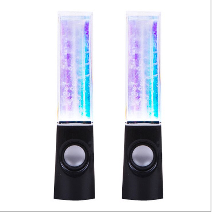 Fuente de agua LED de baile, luz de música, altavoces de ordenador, portátil, PC, iPhone, MP3, accesorios para dispositivos de teléfono: Black