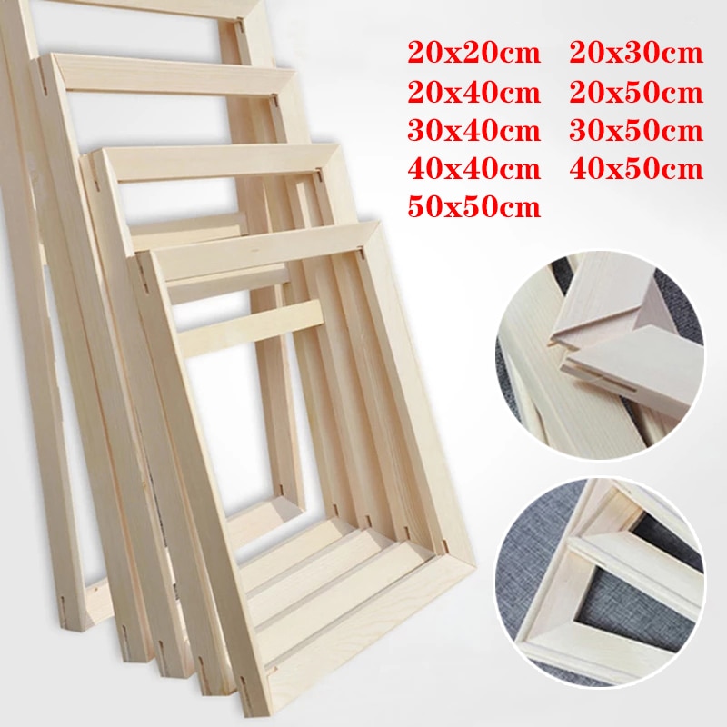 Nature Wood Frame For Oil Painting Canvas DIY Picture Calligraphy Diamond Painting Nail-Free Frames Home Wall Art Decoration