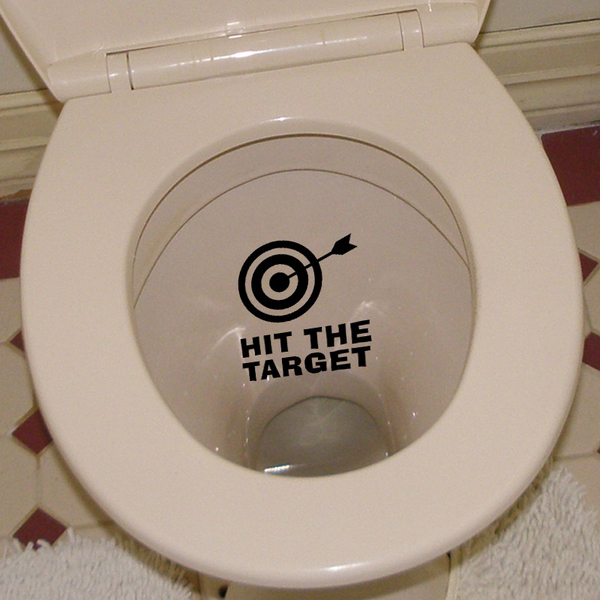 Sjovt ramte målet badeværelset toilet urinal klistermærke påmindelse for ham hende