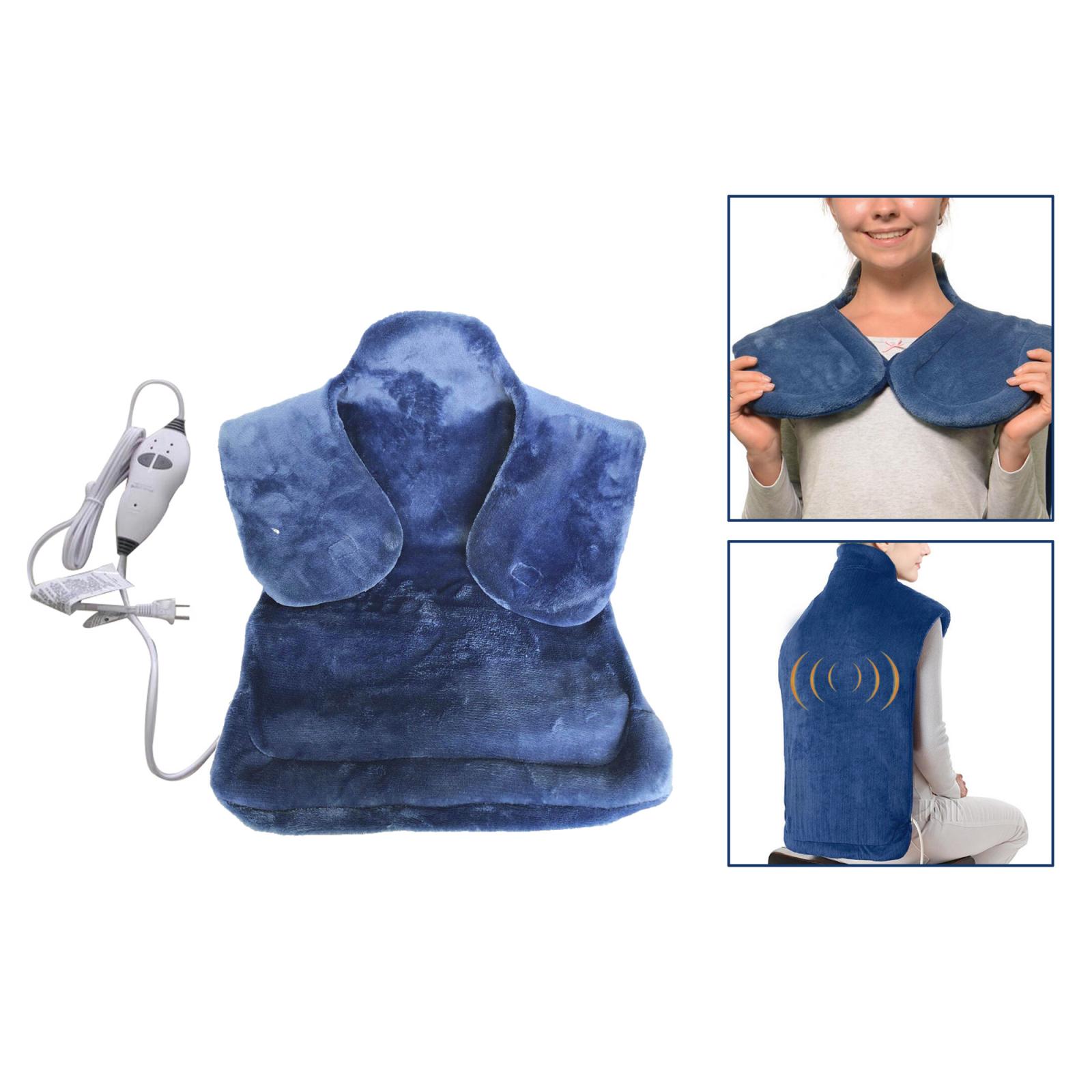 Large Heating Pad for Back and Shoulder 24'x32' Heat Wrap with Fast-Heating Therapeutic Electric Heat Pad Wrap Neck Shoulders: Blue