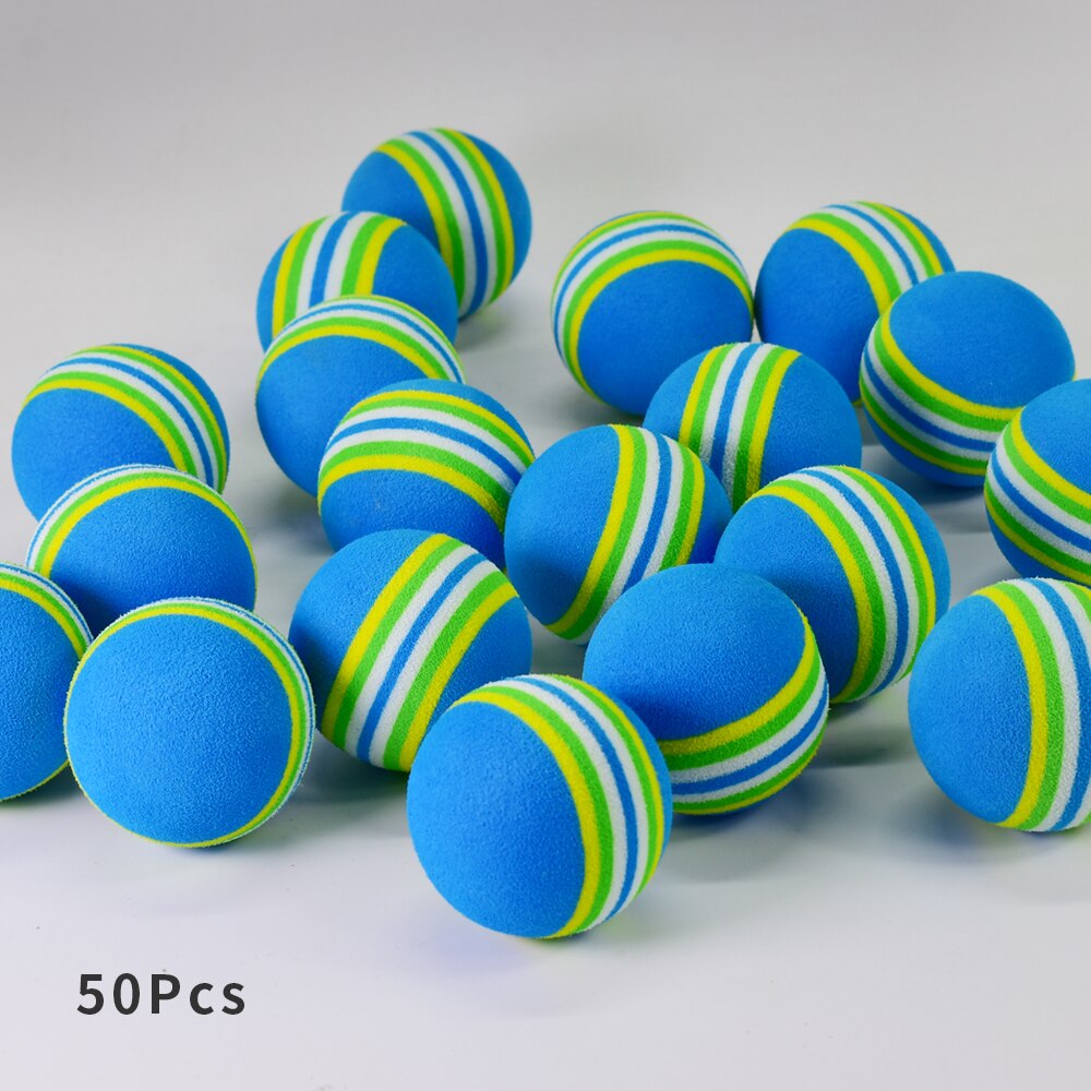 50 Stuks Foam Eva Luchtstroom Hollow Praktijk Golfballen Golf Training Ballen Outdoor Indoor Putting Green Doel Achtertuin Swing Game: Eva Blue 50Pcs