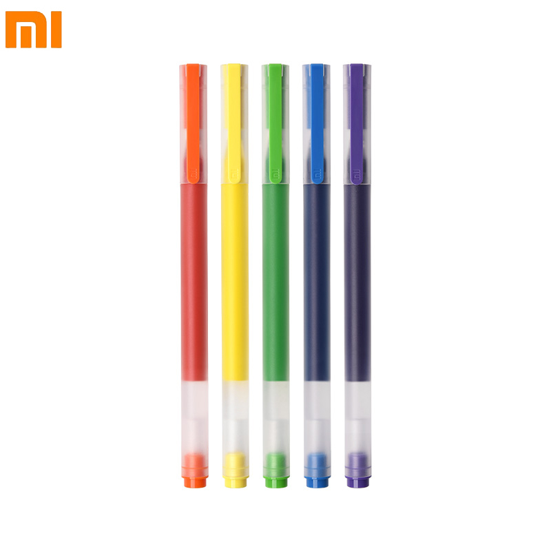 Original 10Pcs Xiaomi Gel Pen 0.5MM Sign Pen Pressed Out Core Writing MiKuni Japan Ink Smooth Signing Black/Blue Replacement Ink: Blue